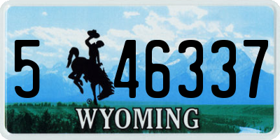 WY license plate 546337