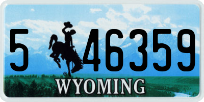 WY license plate 546359