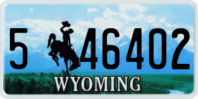WY license plate 546402