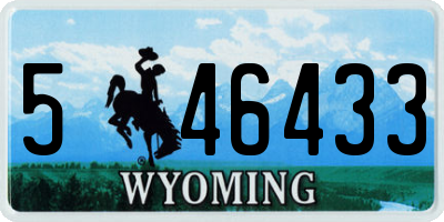 WY license plate 546433