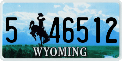 WY license plate 546512