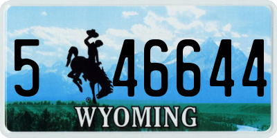 WY license plate 546644