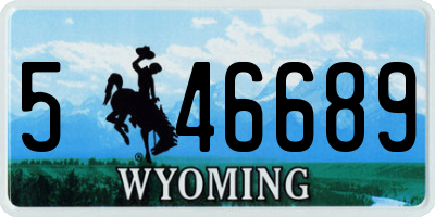 WY license plate 546689