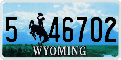 WY license plate 546702