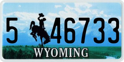 WY license plate 546733