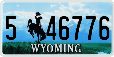 WY license plate 546776