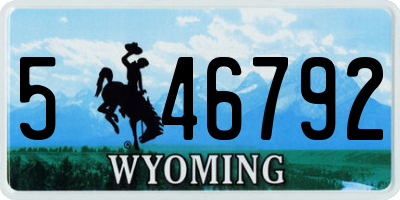 WY license plate 546792