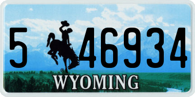 WY license plate 546934
