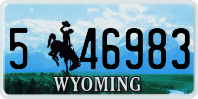 WY license plate 546983