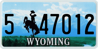 WY license plate 547012