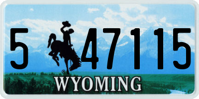 WY license plate 547115