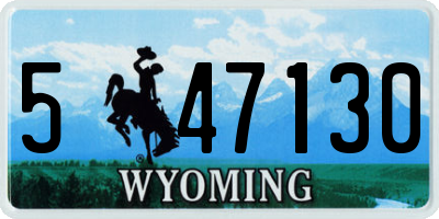 WY license plate 547130