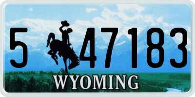 WY license plate 547183