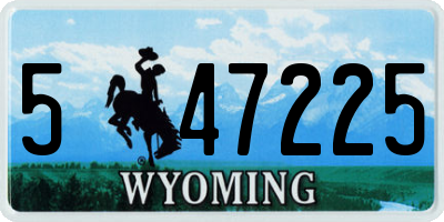 WY license plate 547225