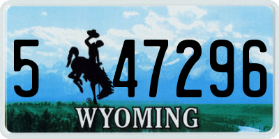 WY license plate 547296