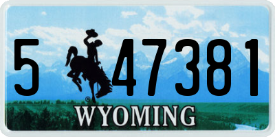WY license plate 547381
