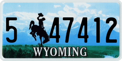 WY license plate 547412