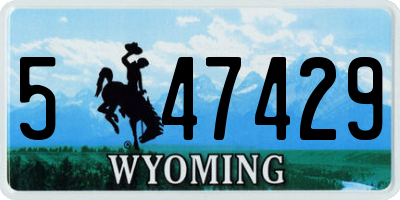 WY license plate 547429