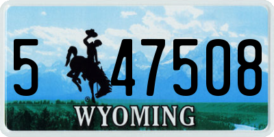 WY license plate 547508