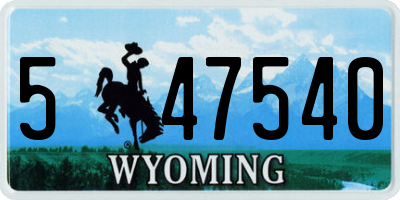 WY license plate 547540