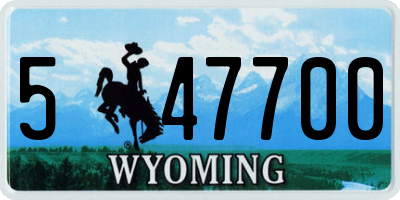 WY license plate 547700