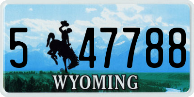 WY license plate 547788