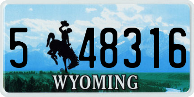 WY license plate 548316