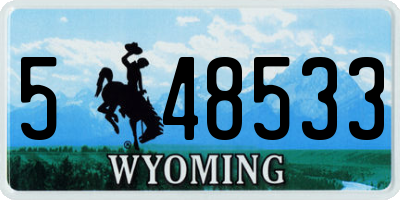 WY license plate 548533