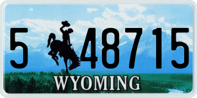 WY license plate 548715