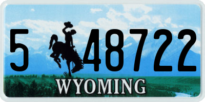 WY license plate 548722