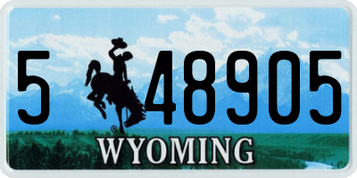 WY license plate 548905
