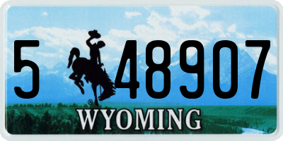 WY license plate 548907