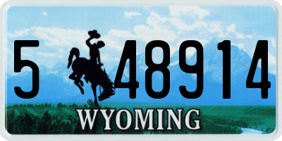 WY license plate 548914