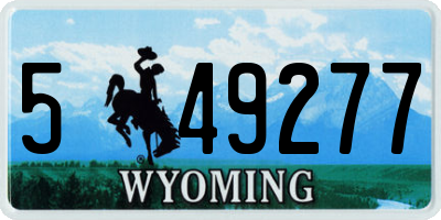 WY license plate 549277