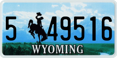 WY license plate 549516