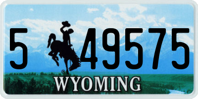 WY license plate 549575