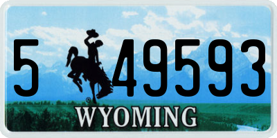 WY license plate 549593