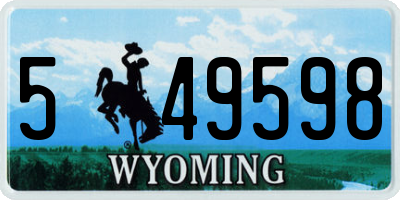 WY license plate 549598
