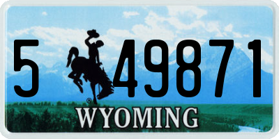 WY license plate 549871
