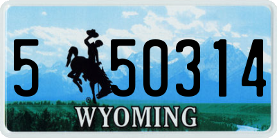 WY license plate 550314