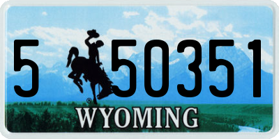 WY license plate 550351