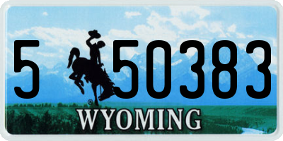 WY license plate 550383