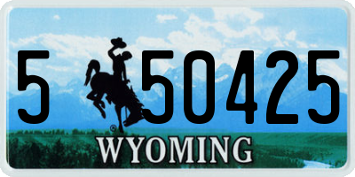 WY license plate 550425