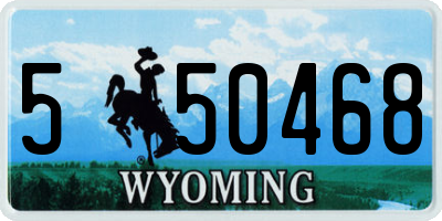 WY license plate 550468
