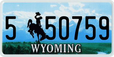 WY license plate 550759