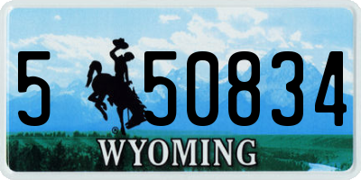 WY license plate 550834