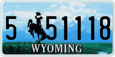 WY license plate 551118