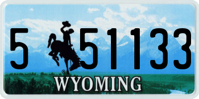 WY license plate 551133