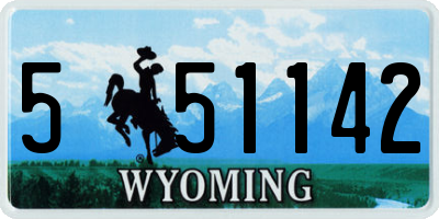 WY license plate 551142