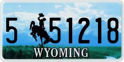 WY license plate 551218